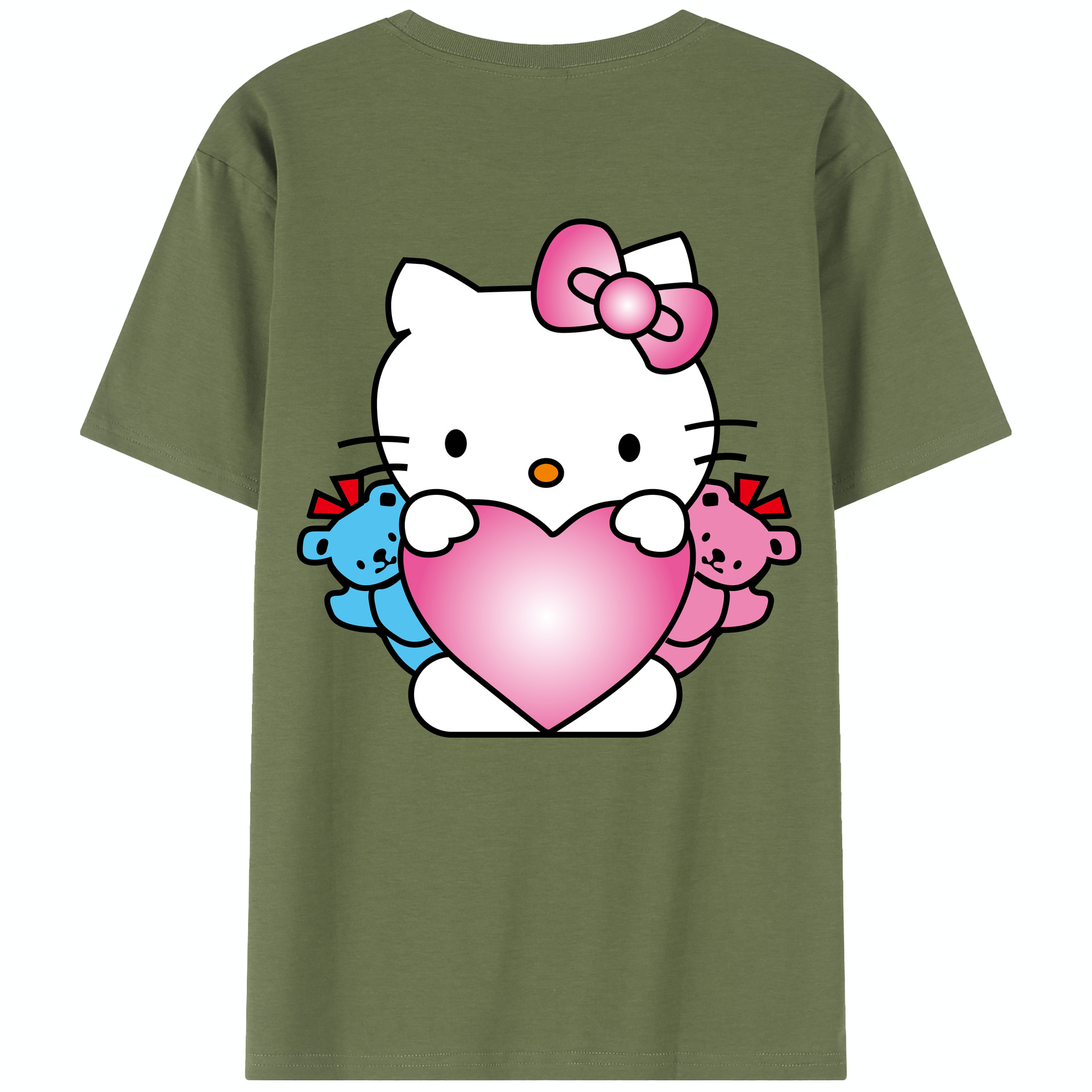 （画像用） Hello Kitty ハローキティ 綿100％半袖Tシャツ（背面プリント）